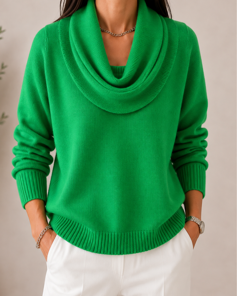 Blythe | Draped Cowl Neck Knit Jumper