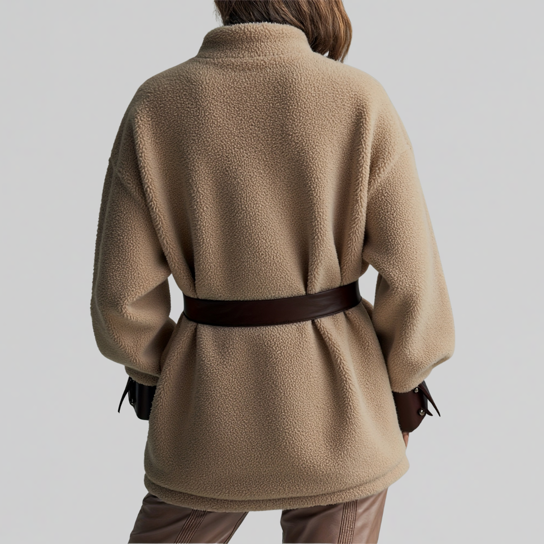 Bridget | Belted Sherpa Teddy Jacket