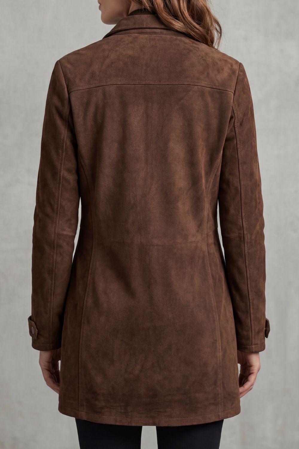 Sabrina | Suede Zip Front Utility Button Jacket