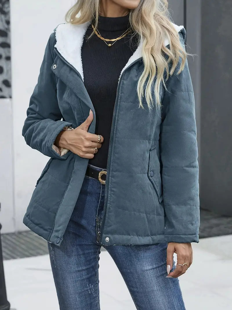 Brielle | Sherpa Lined Hooded Utility Jacket