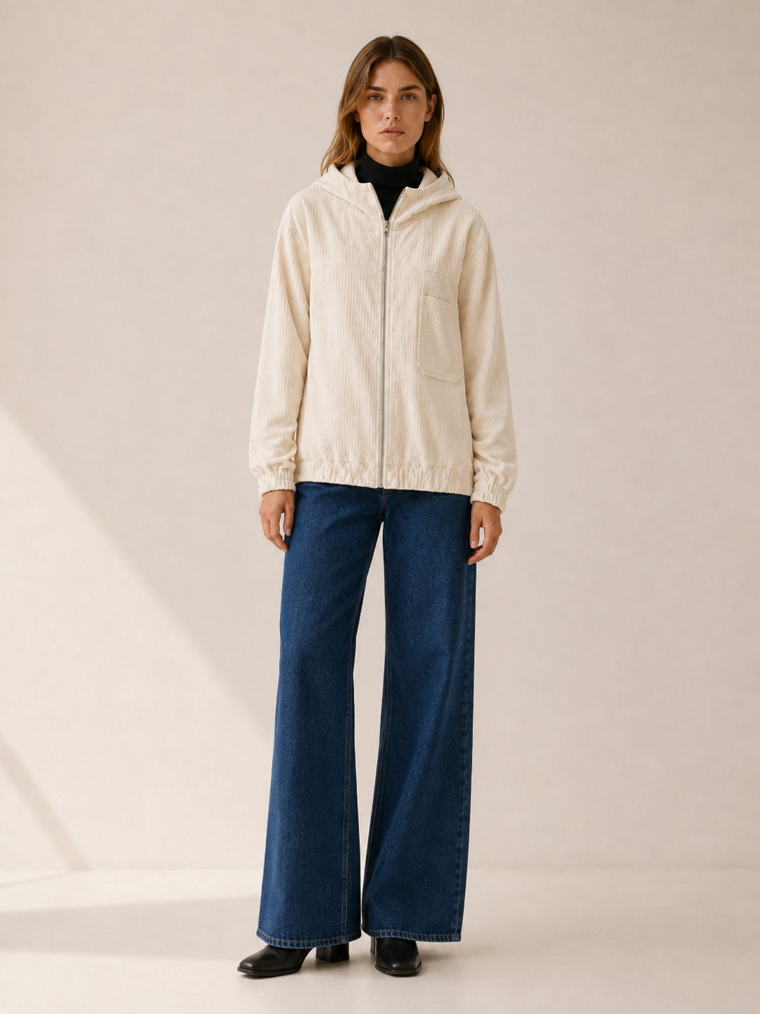 Layla | Oversized Hooded Zip Up Jacket