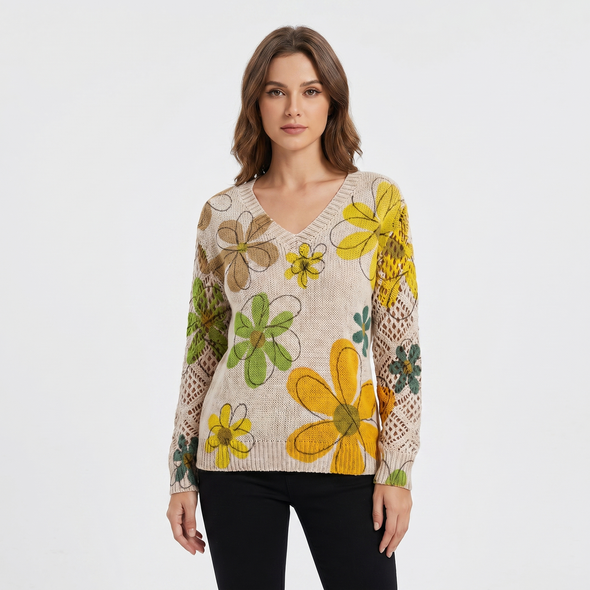 Clementine | Floral V-Neck Pullover