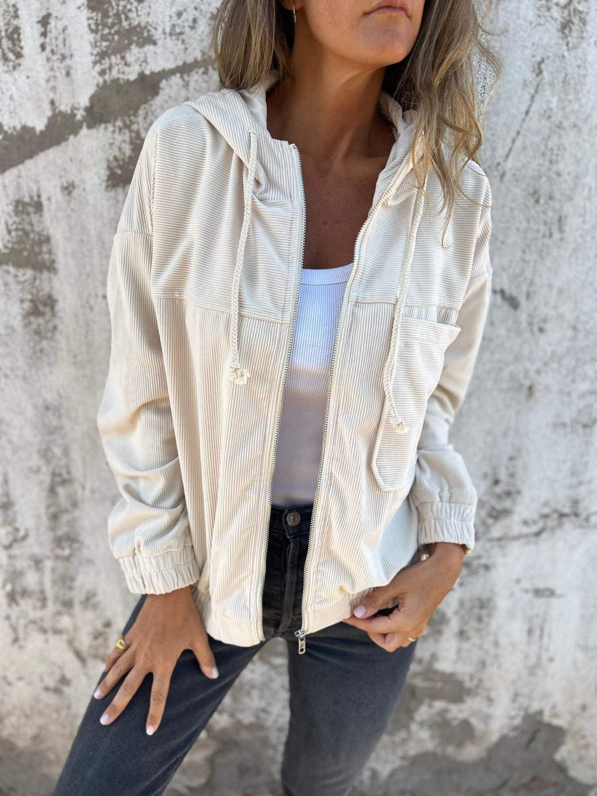Concetta | Relaxed Fit Hooded Zip-Up Jacket