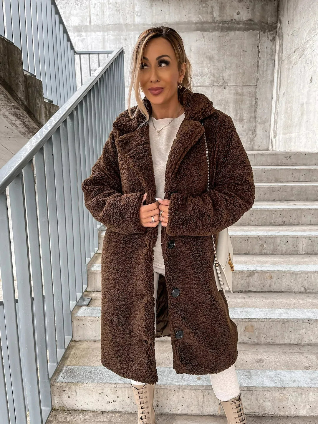 Cosette | Belted Plush Trench Coat