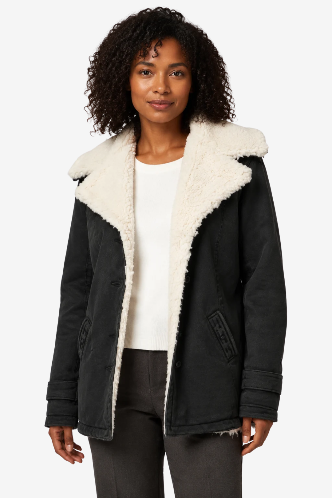 Elowen | Faux Suede Shearling Long Coat