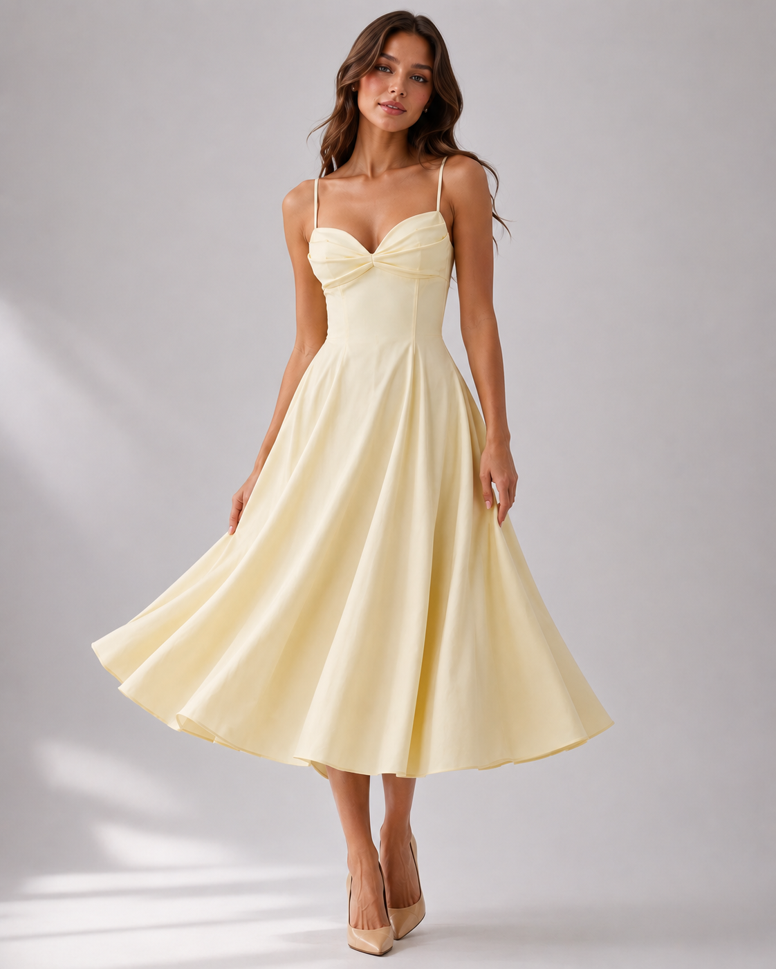 Francis Gathered Bust Midi Dress