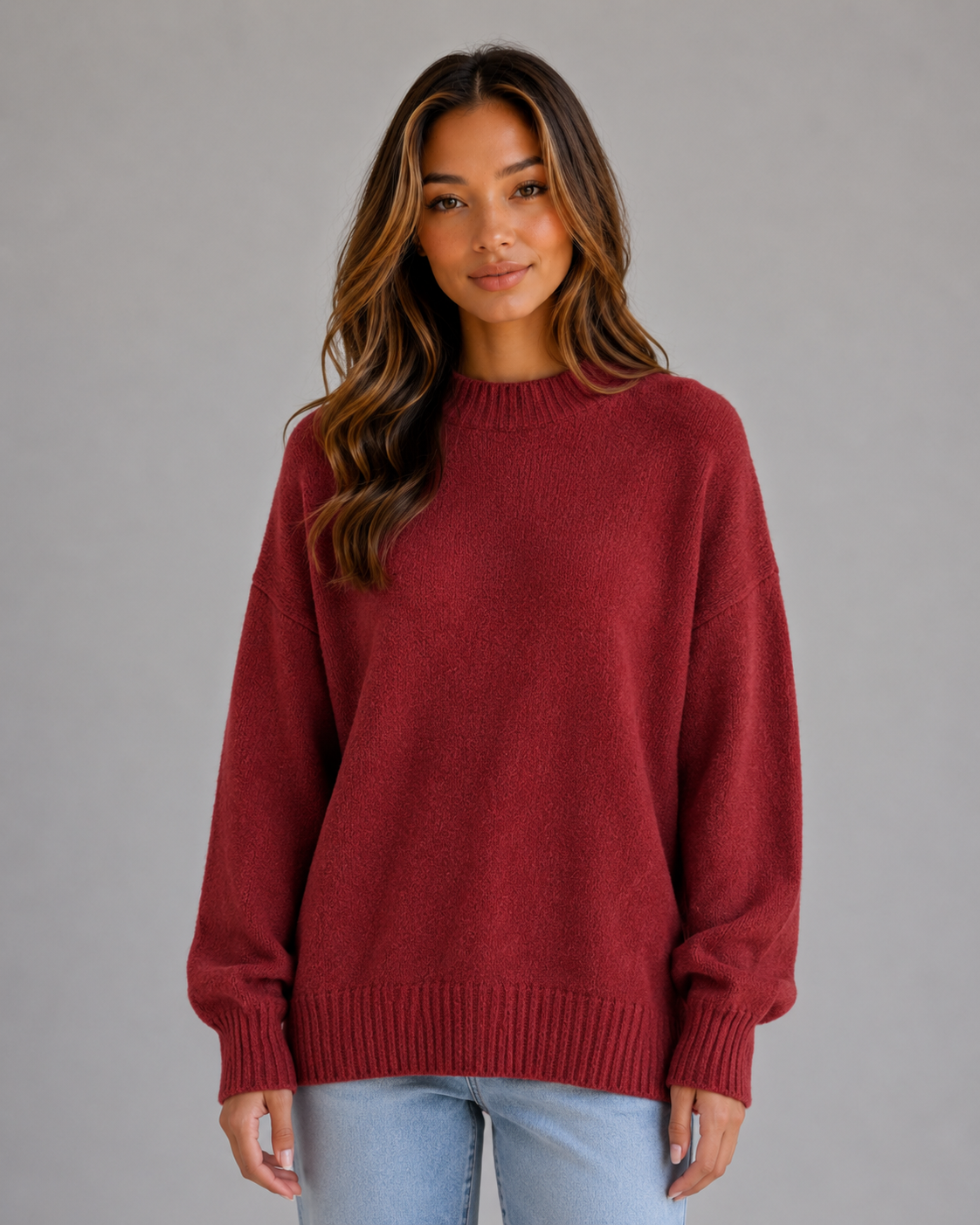 Gwen | Pull oversize long à col montant