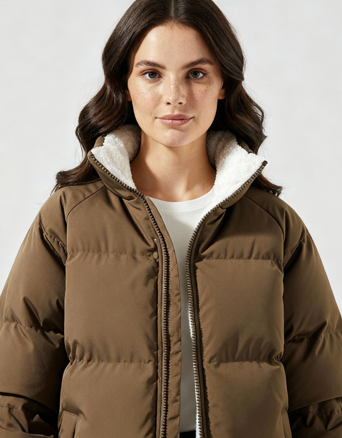 Hailey | Sherpa Lined High Collar Puffer Jacket
