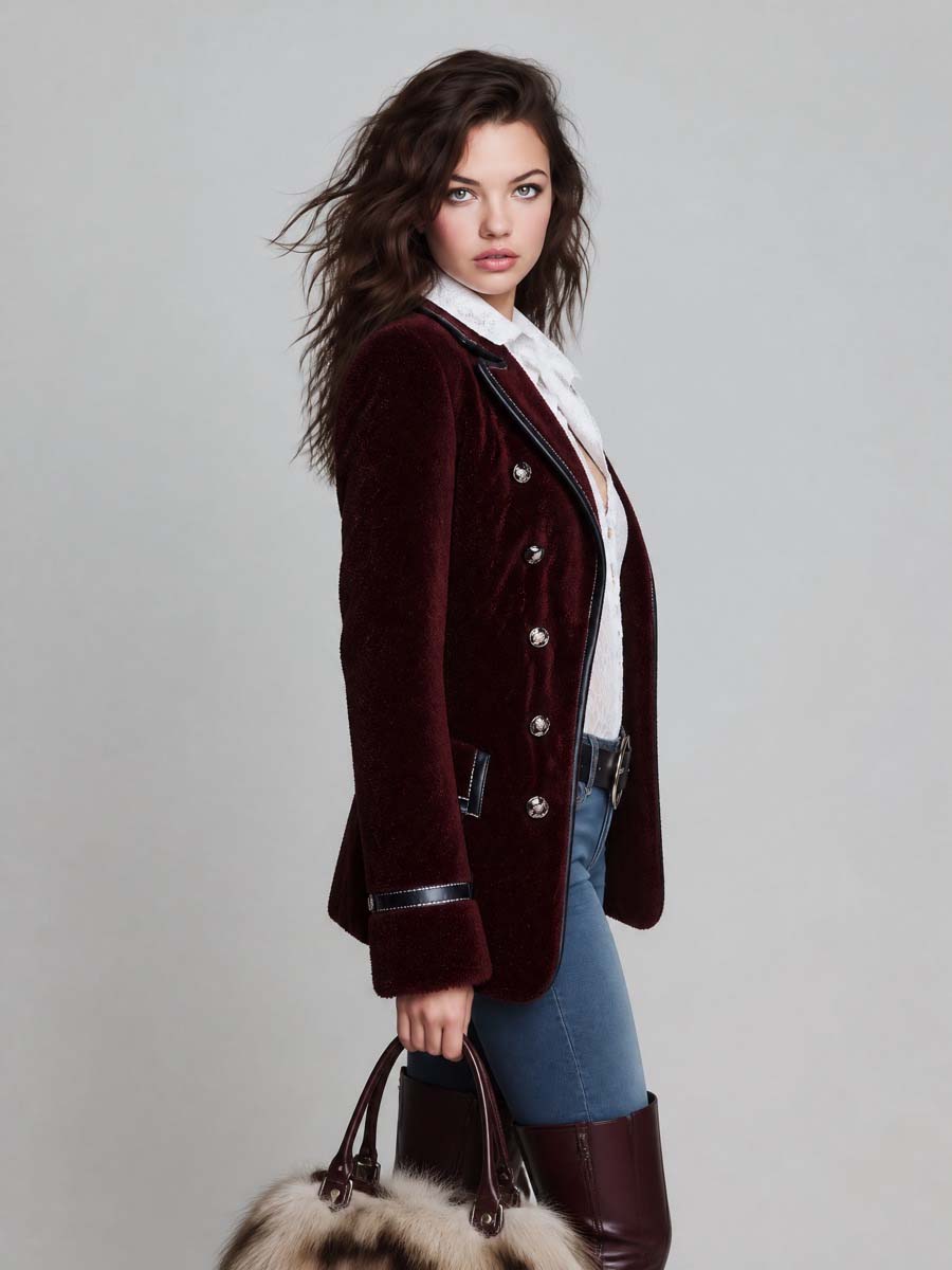 Henrietta | Double Breasted Contrast Trim Blazer
