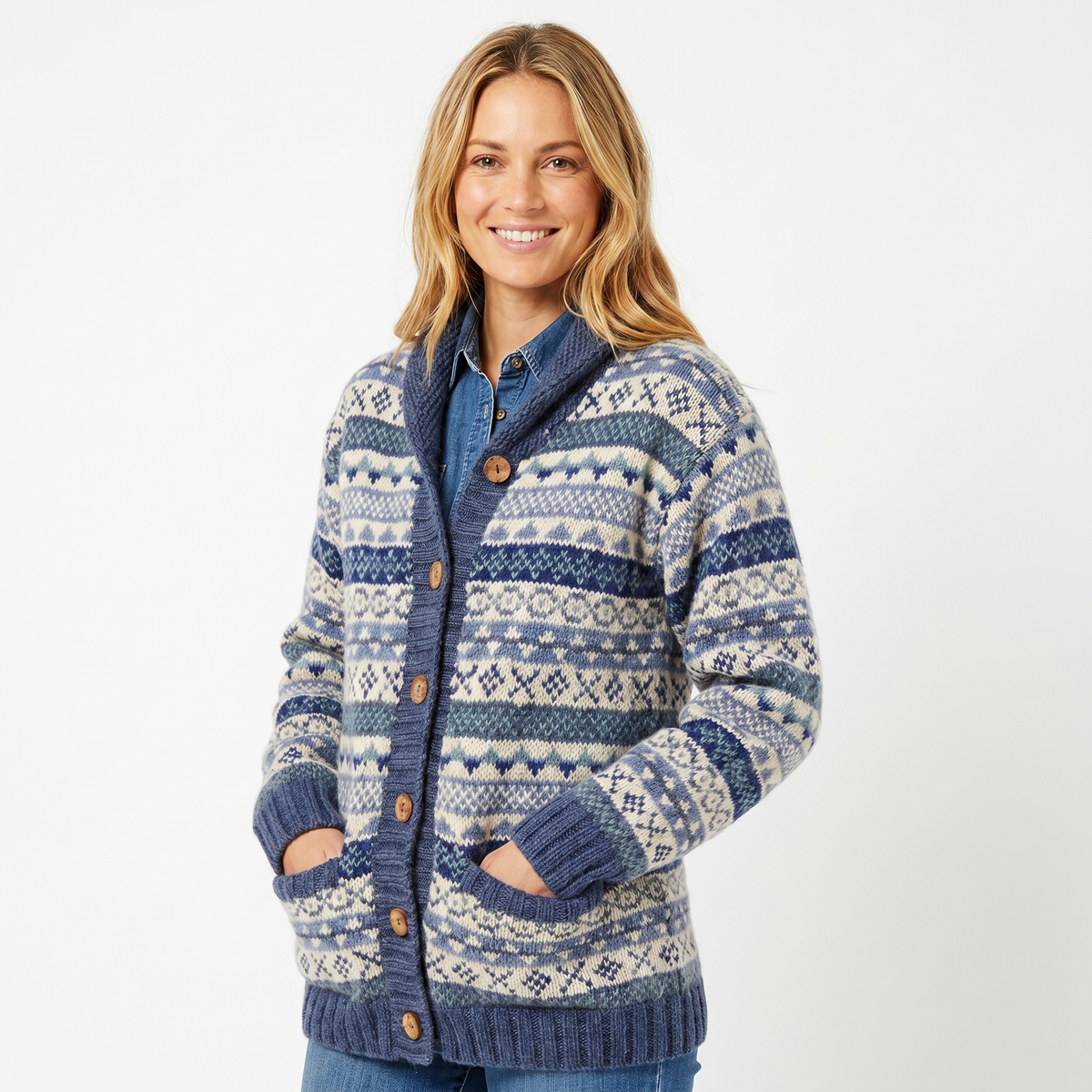 Highland | Fair Isle Shawl Collar Cardigan