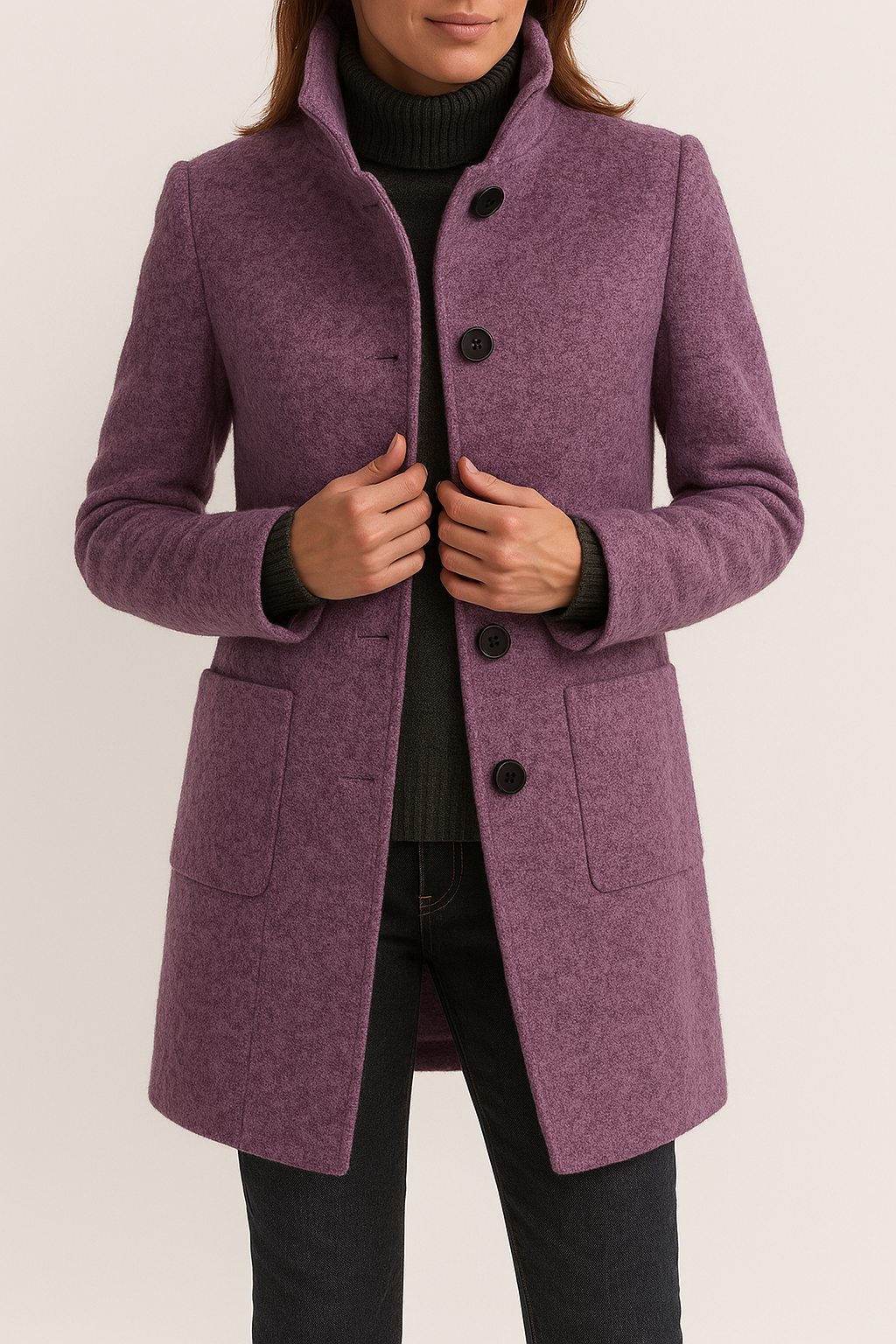 Daisy | Refined Collar Wool Blend Coat