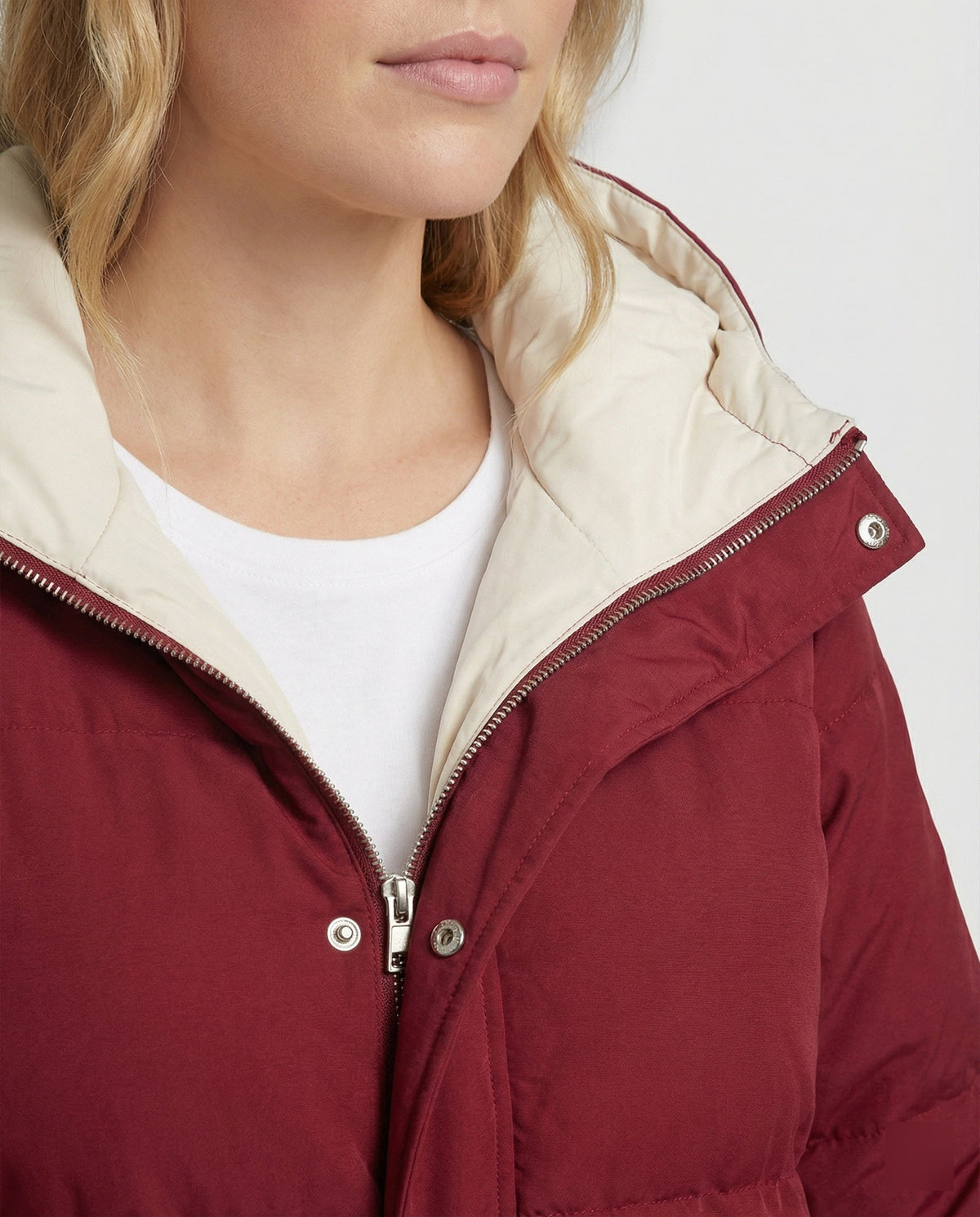 Lauren | Contrast Trim Hooded Puffer Jacket