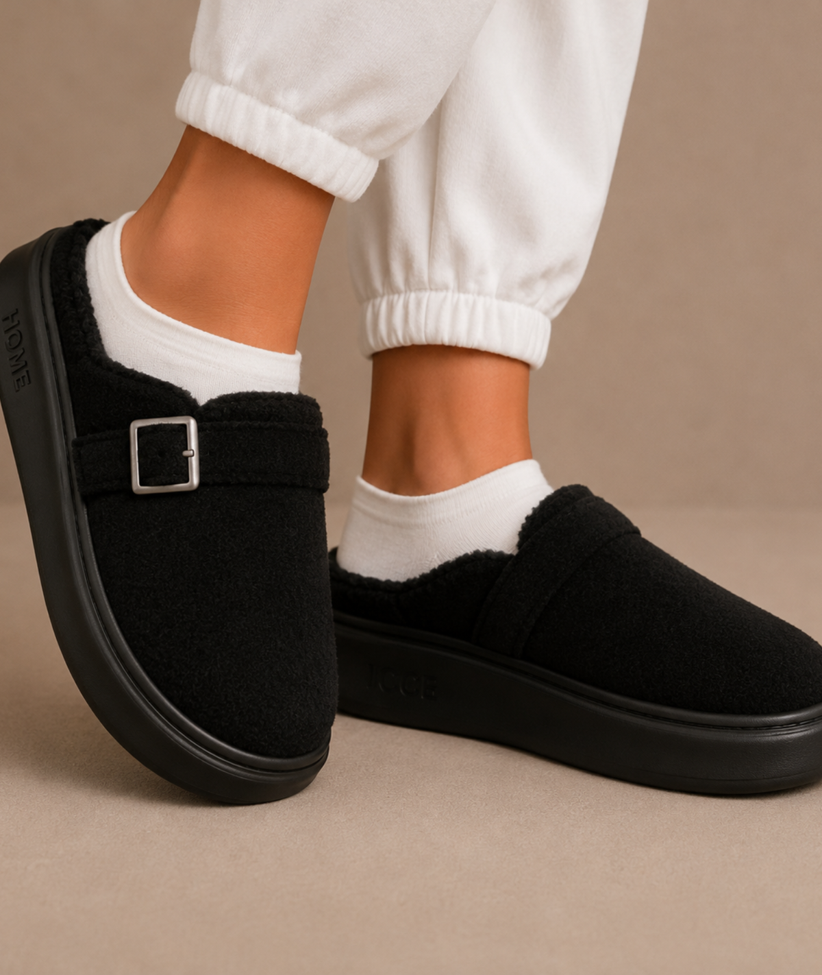 Maisie | Orthopedic Fleece Lined Buckle Comfort Slippers