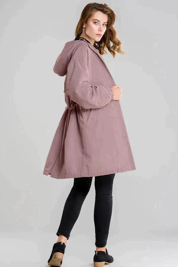 Martina | Hooded Button Up Rain Coat