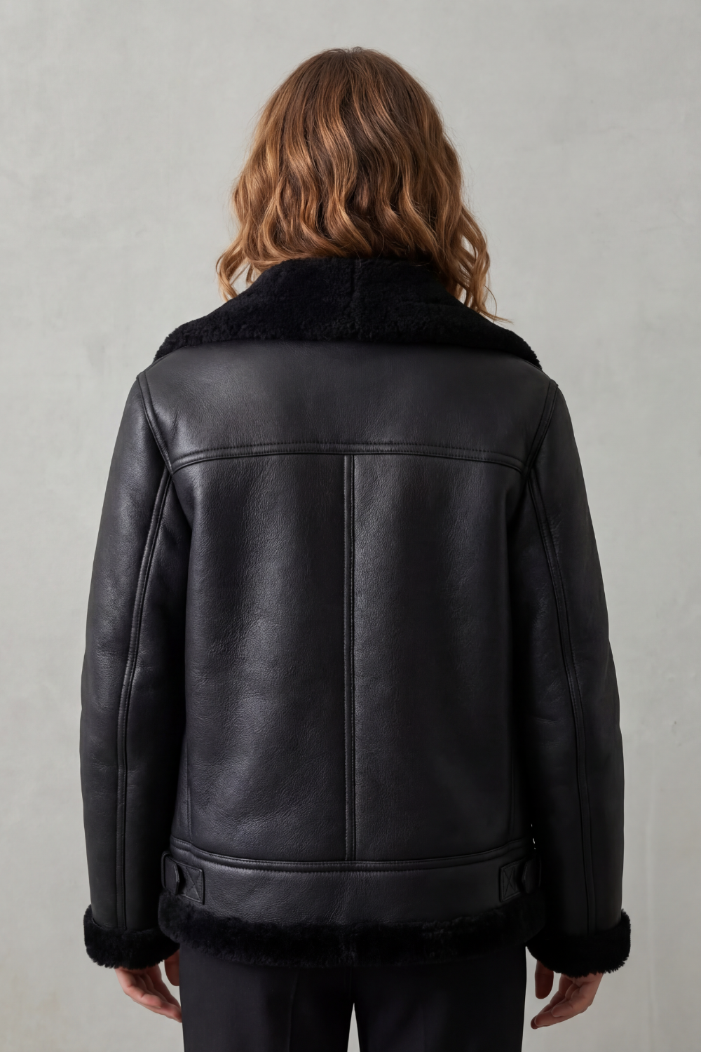 Noirelle | Asymmetric Zip Shearling Jacket