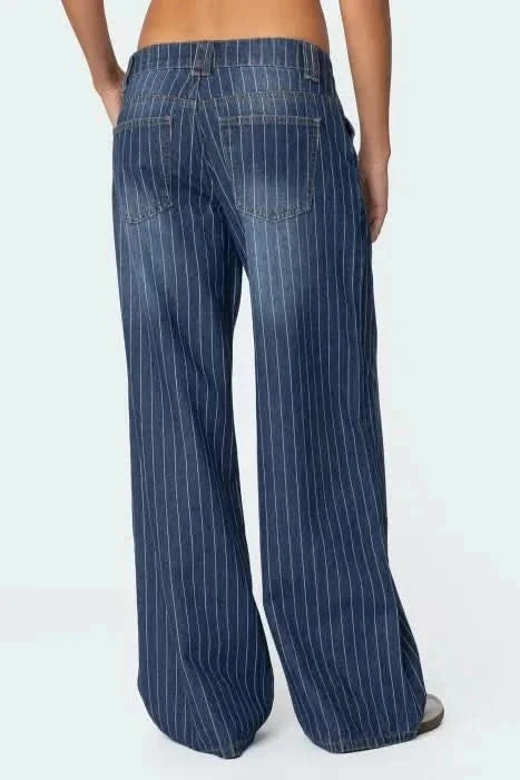 Rosalie | Striped Low Rise Jeans