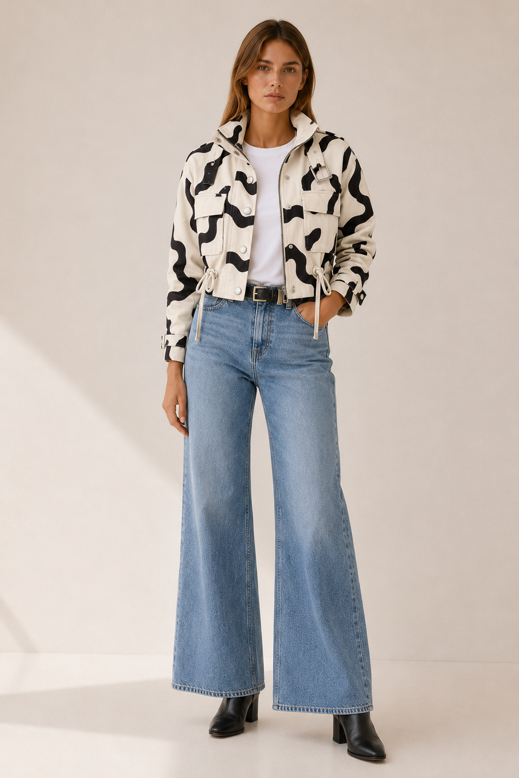 Sabrina | Cropped Drawstring Utility Jacket