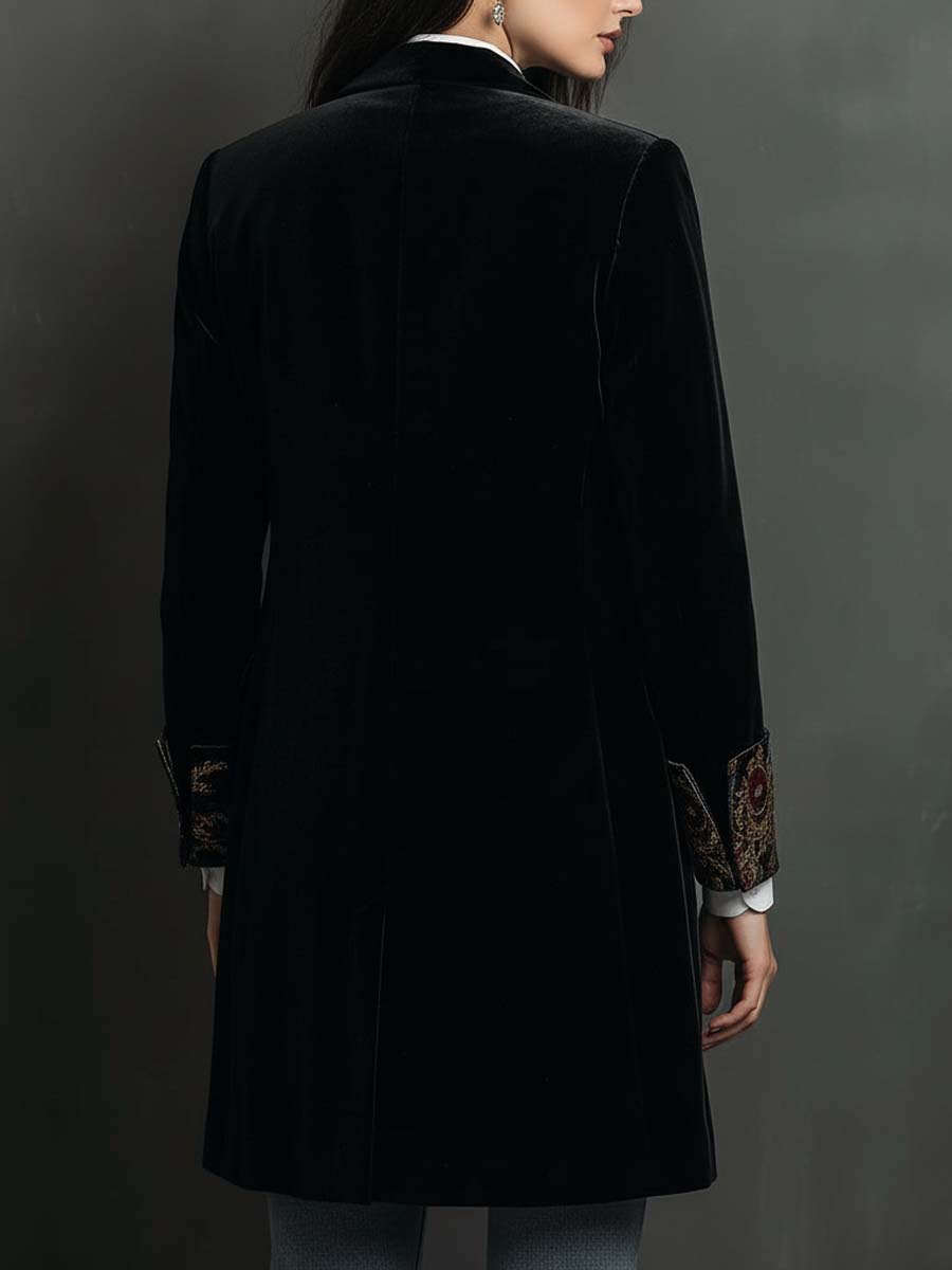 Valentina | Baroque Print Lapel Slim Fit Blazer