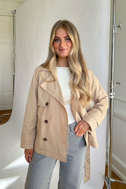 Tessa | Double Breasted Notch Lapel Trench Coat