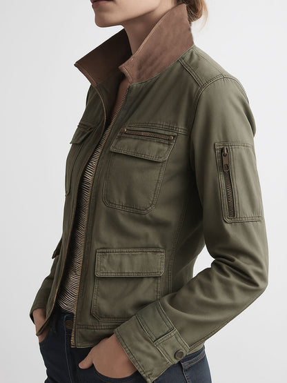 Sloane | High Collar Multi Pocket Utility Jacket