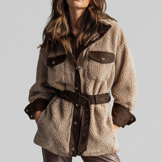 Bridget | Belted Sherpa Teddy Jacket
