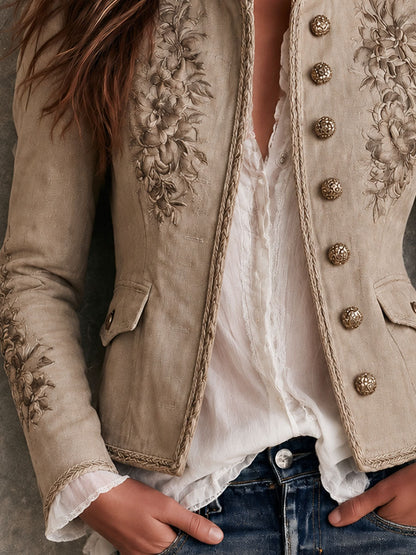 Isabella | Embroidered Suede Jacket