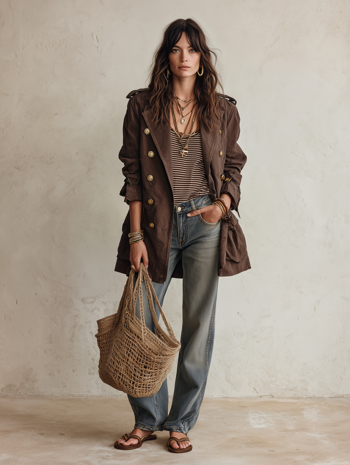 Valeria | Double Breasted Belted Trench Jacket
