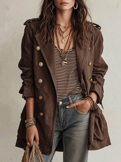 Valeria | Double Breasted Belted Trench Jacket