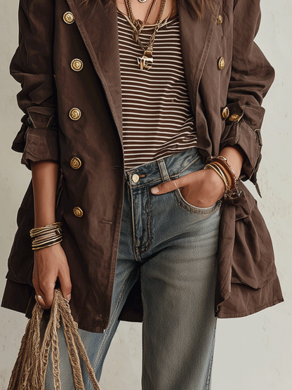 Valeria | Double Breasted Belted Trench Jacket