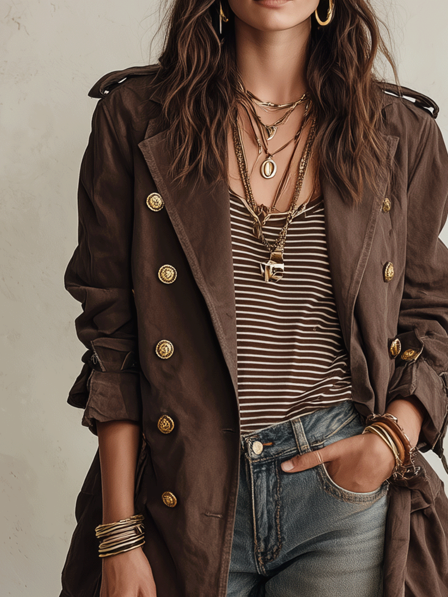 Valeria | Double Breasted Belted Trench Jacket