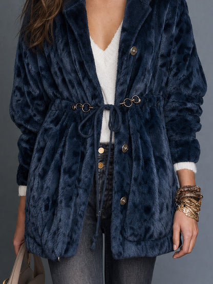 Elowen | Hooded Faux Fur Drawstring Jacket