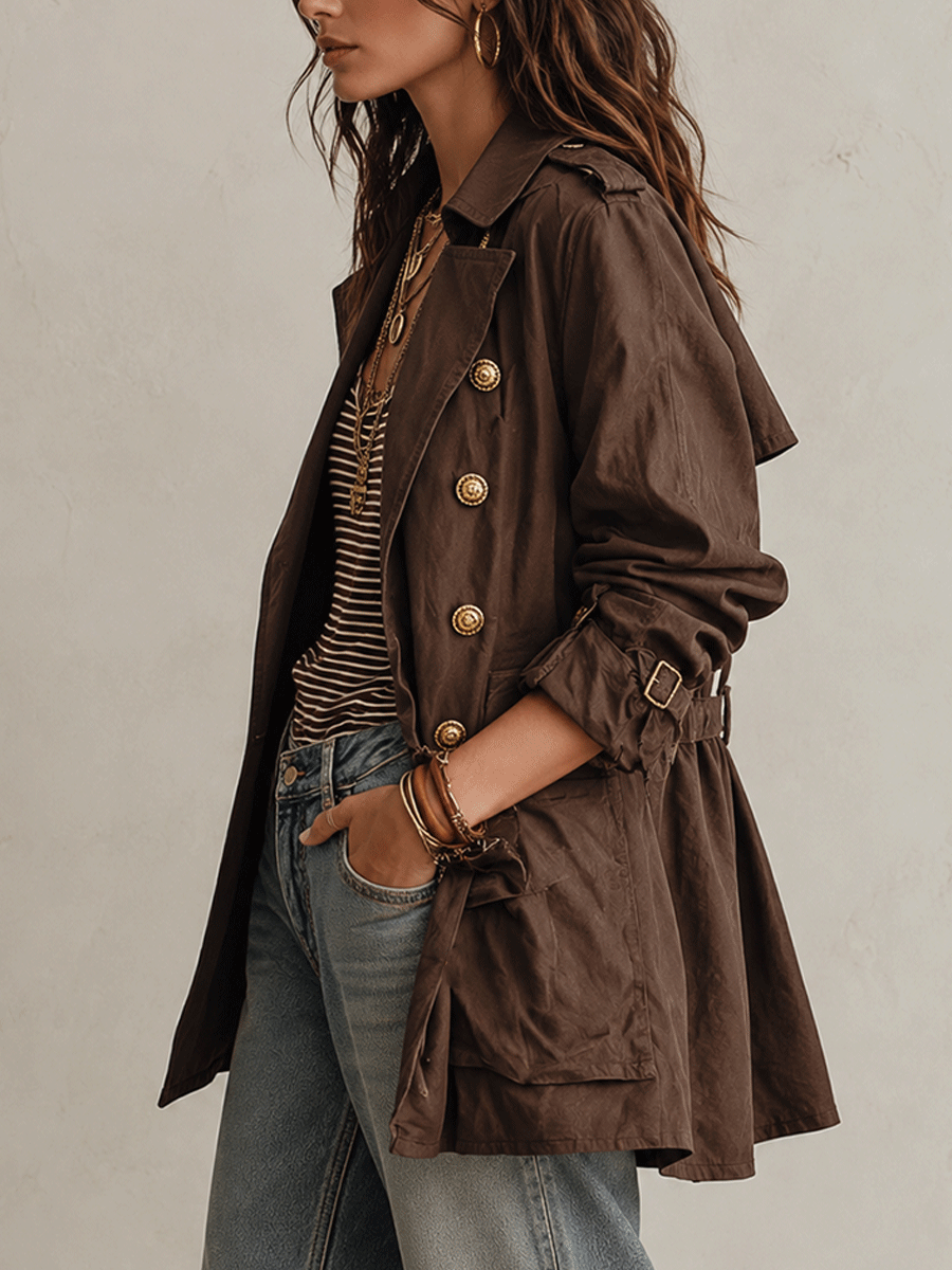Valeria | Double Breasted Belted Trench Jacket