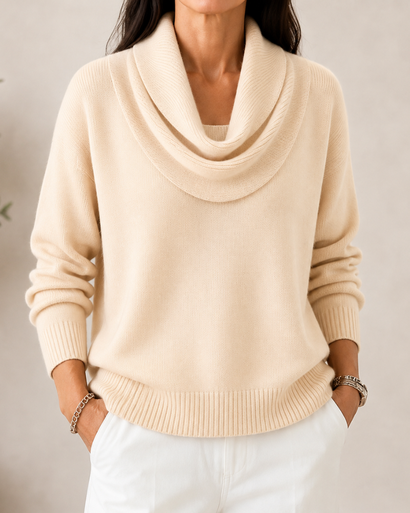 Blythe | Draped Cowl Neck Knit Jumper