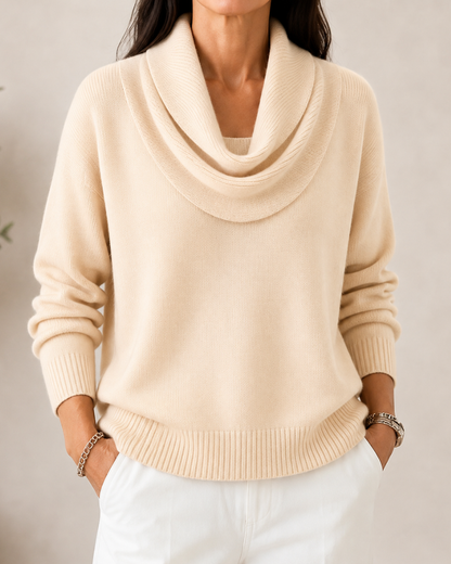 Blythe | Draped Cowl Neck Knit Jumper