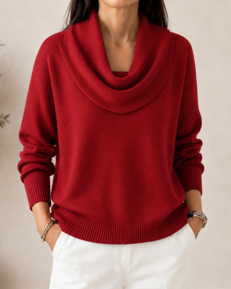 Blythe | Draped Cowl Neck Knit Jumper