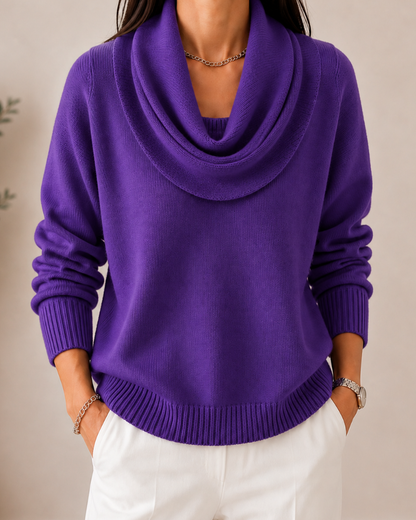 Blythe | Draped Cowl Neck Knit Jumper