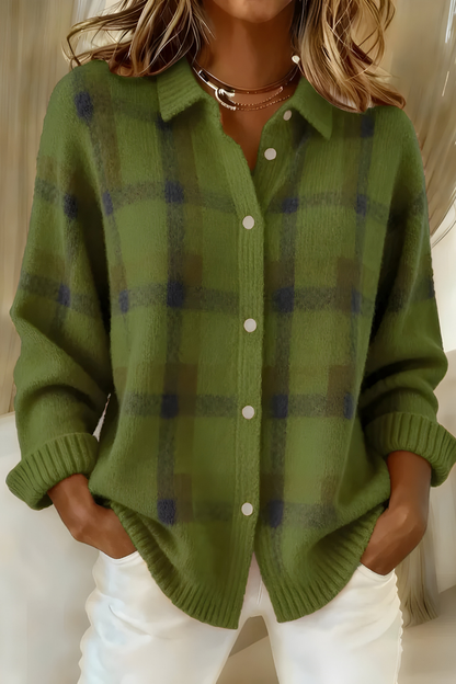 Georgina | Plaid Button-Front Cardigan