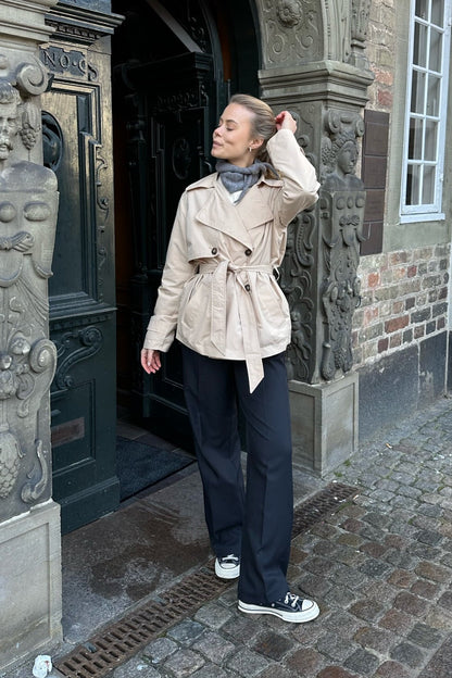 Tessa | Double Breasted Notch Lapel Trench Coat