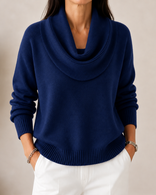 Blythe | Draped Cowl Neck Knit Jumper