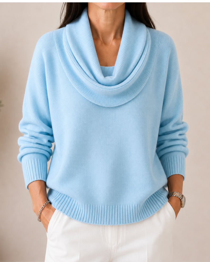 Blythe | Draped Cowl Neck Knit Jumper