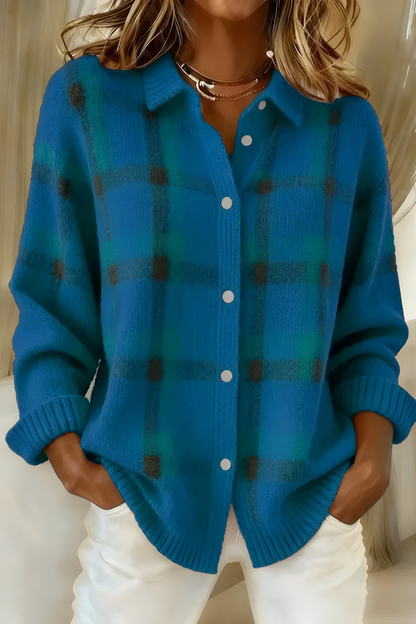 Georgina | Plaid Button-Front Cardigan