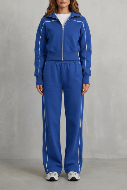 Isadora | Contrast Piping Tracksuit Set