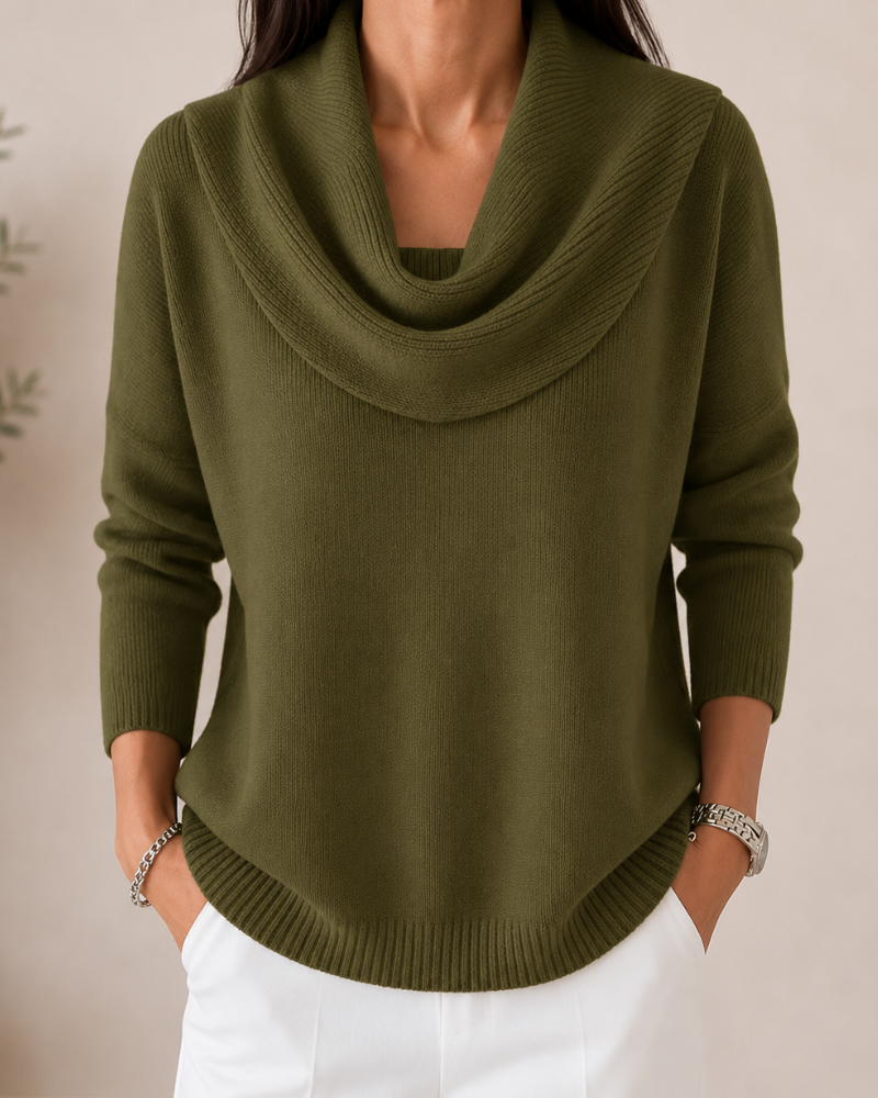 Blythe | Draped Cowl Neck Knit Jumper