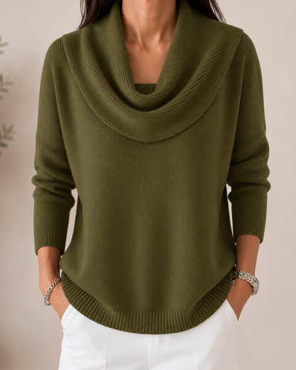 Blythe | Draped Cowl Neck Knit Jumper