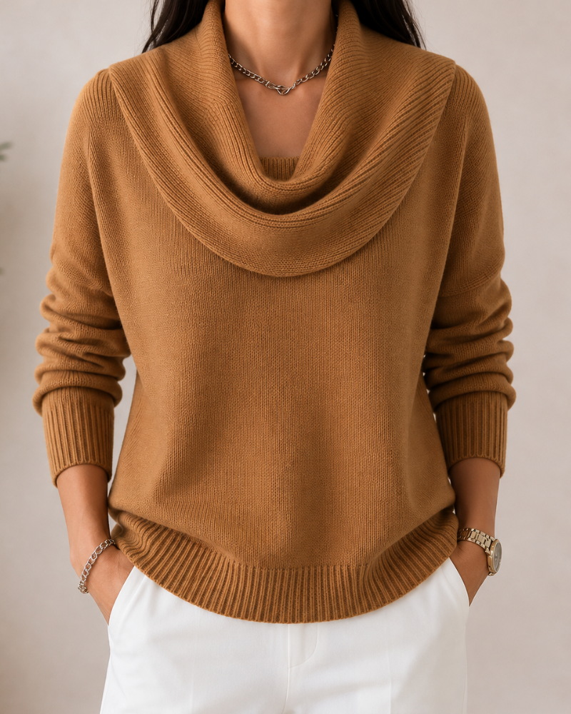 Blythe | Draped Cowl Neck Knit Jumper