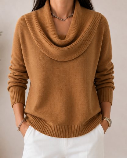 Blythe | Draped Cowl Neck Knit Jumper