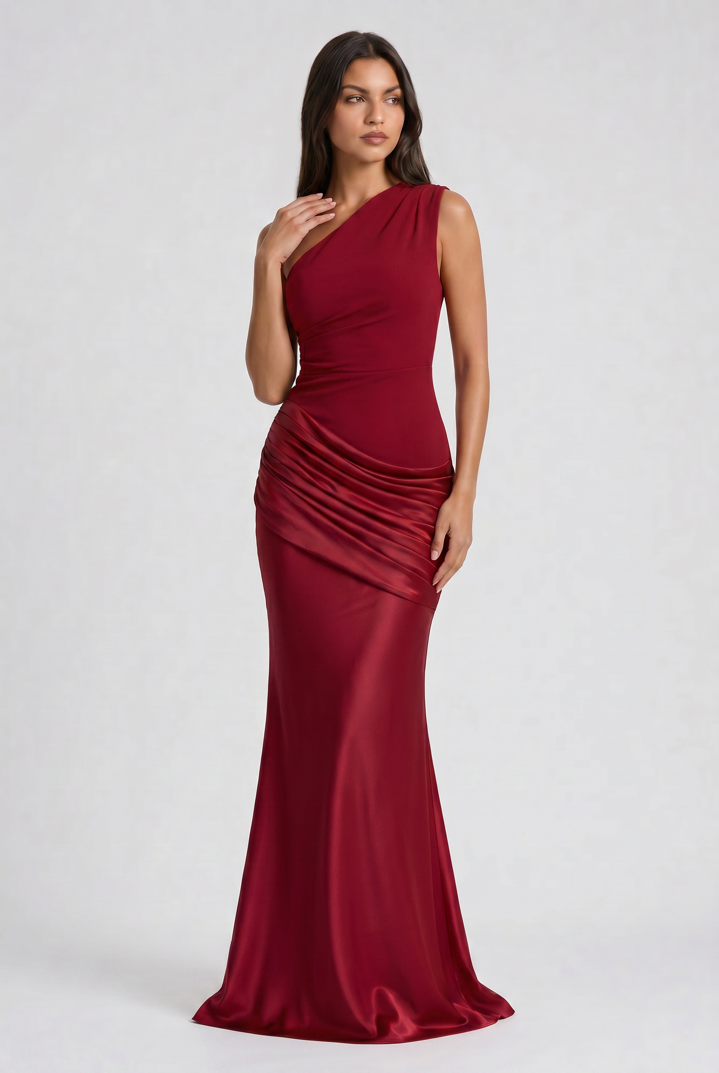 Abbey One Shoulder Draped Maxi Dress