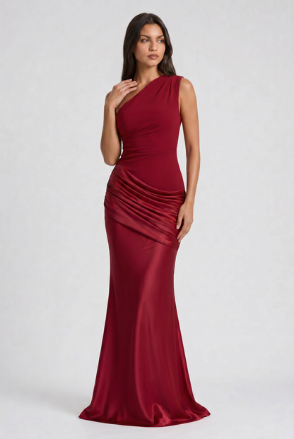 Abbey One Shoulder Draped Maxi Dress