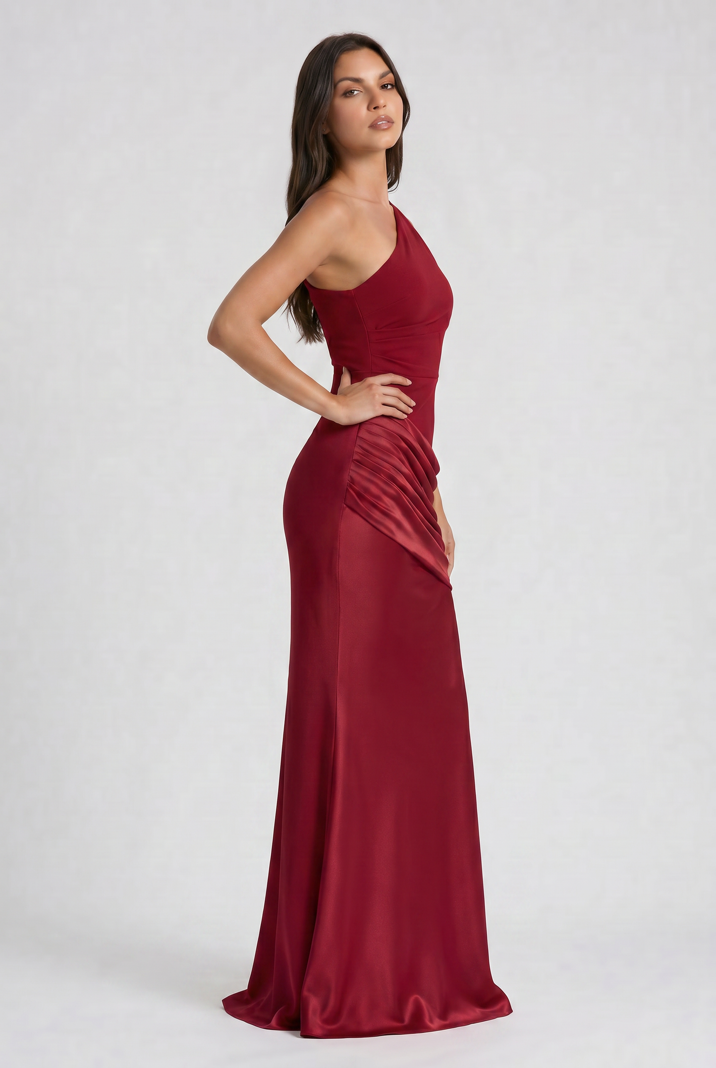 Abbey One Shoulder Draped Maxi Dress