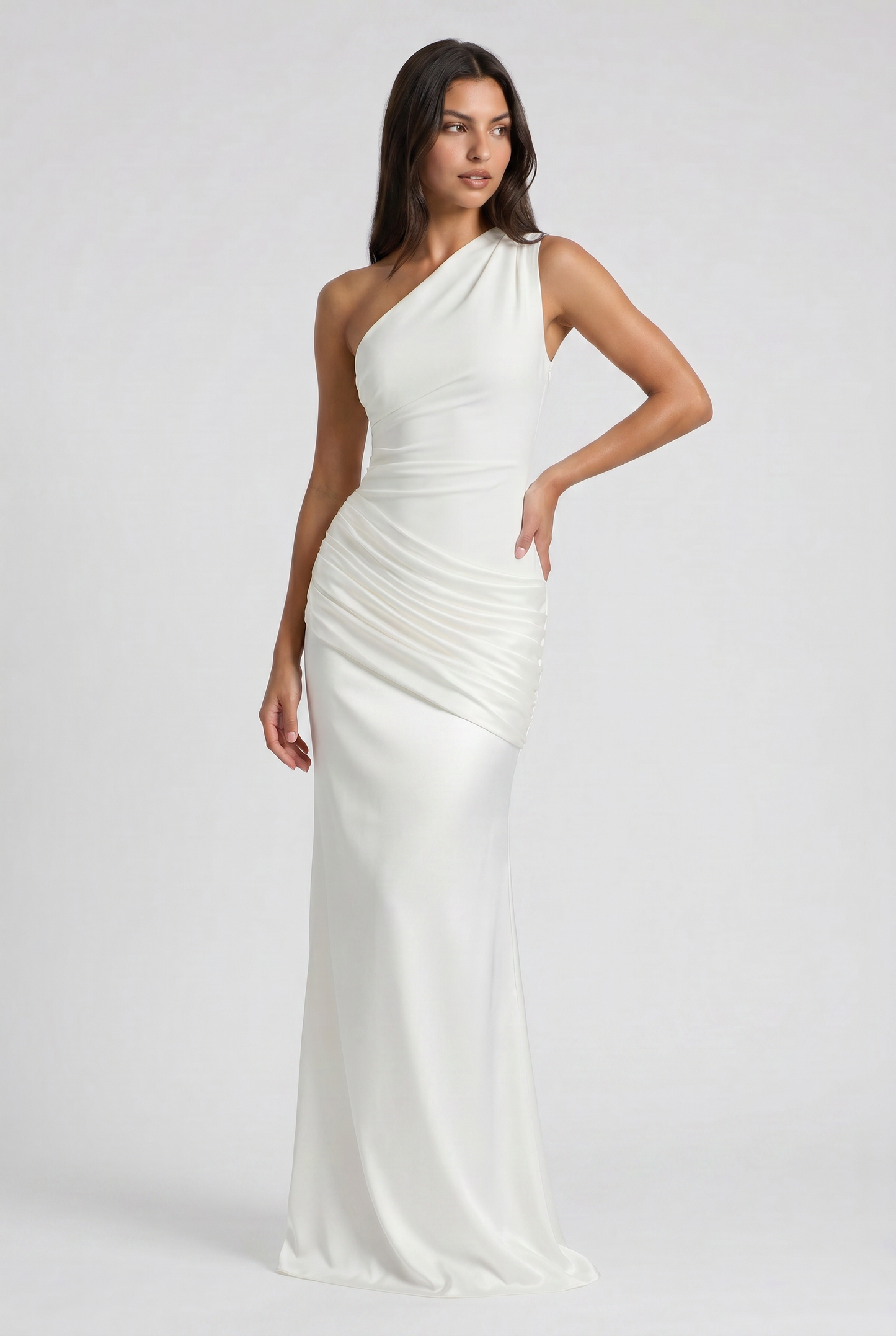 Abbey One Shoulder Draped Maxi Dress